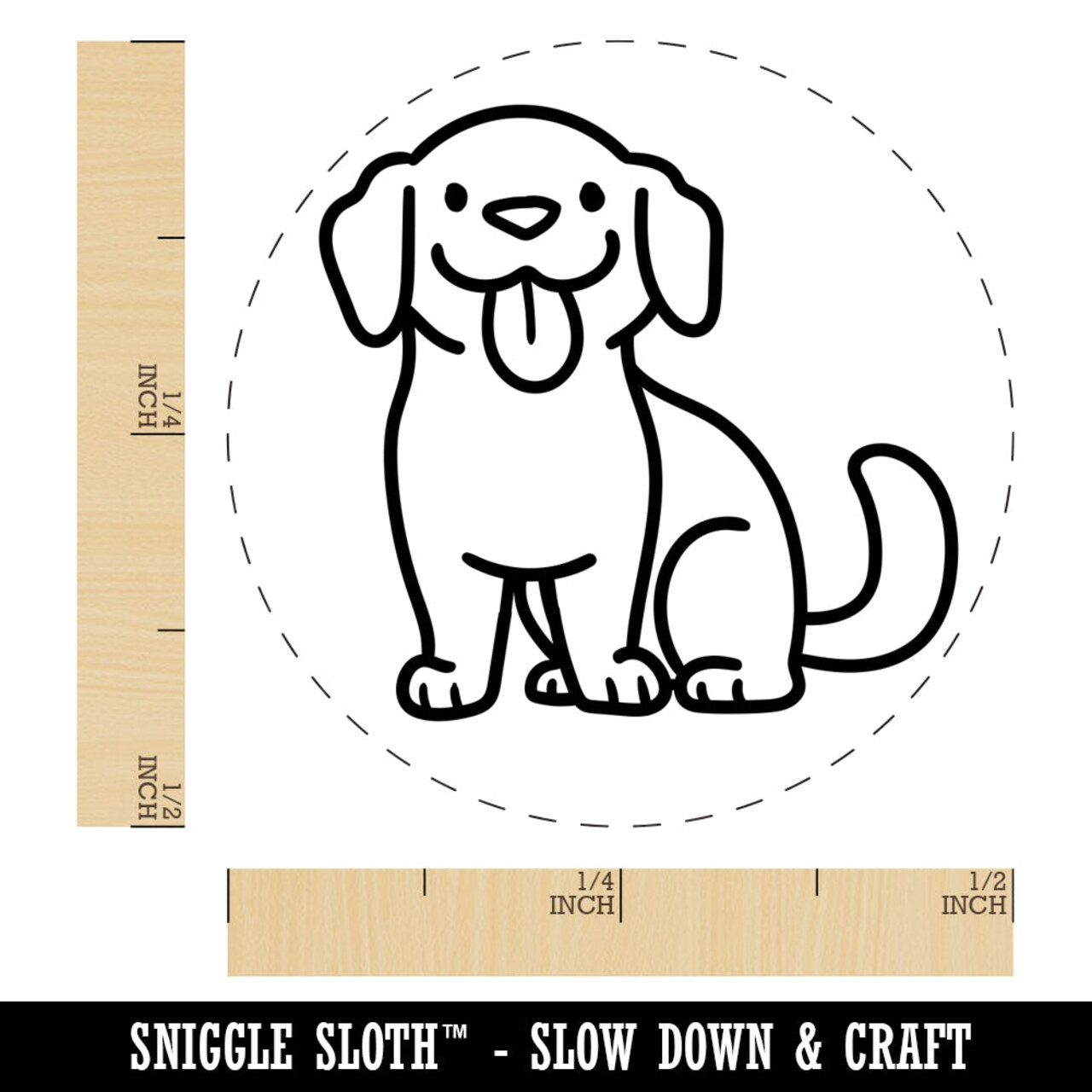 Labrador Retriever Sitting with Tongue Out Dog Rubber Stamp for Stamping Crafting Planners